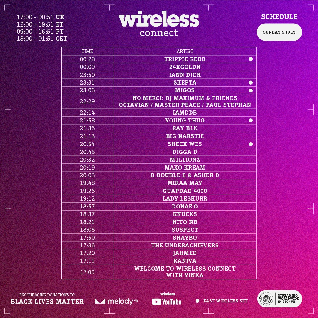 O2SBE's tweet image. It's the FINAL day of #WirelessConnect feat. @Skepta, @24kGoldn, @Migos and more! Stream on the @melodyvirtual app or watch on the @WirelessFest Youtube channel. 🔥