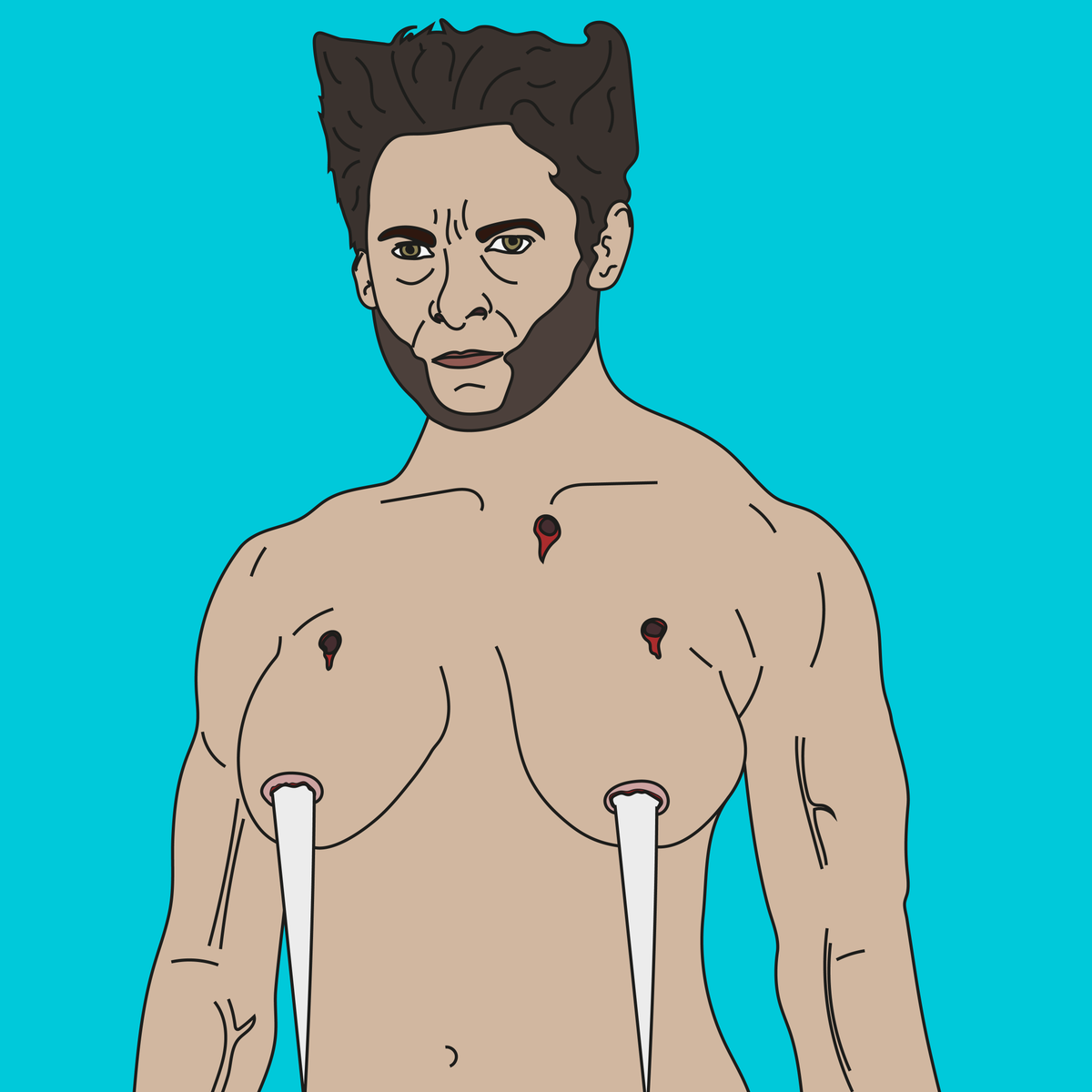crudelyofficial's tweet photo. Wolverine with Tits.
cc: @RealHughJackman
#celebritieswithtits #beardweek https://t.co/ydJsKRWHVi