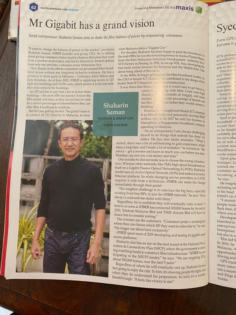 ifiberopennet's tweet photo. Alhamdulillah, Digital News Asia dan The Egde memilih Founder &amp; CEO iFIBER dalam Degarati 50 list sebagai salah satu syarkat yang akan membantu menjayakan digital ekonomi di Malaysia. Semoga iFiber mencapai 1.0 juta gigabit status connected home pada tahun 2023 dan Unicorn status https://t.co/eagJ1k1g2w