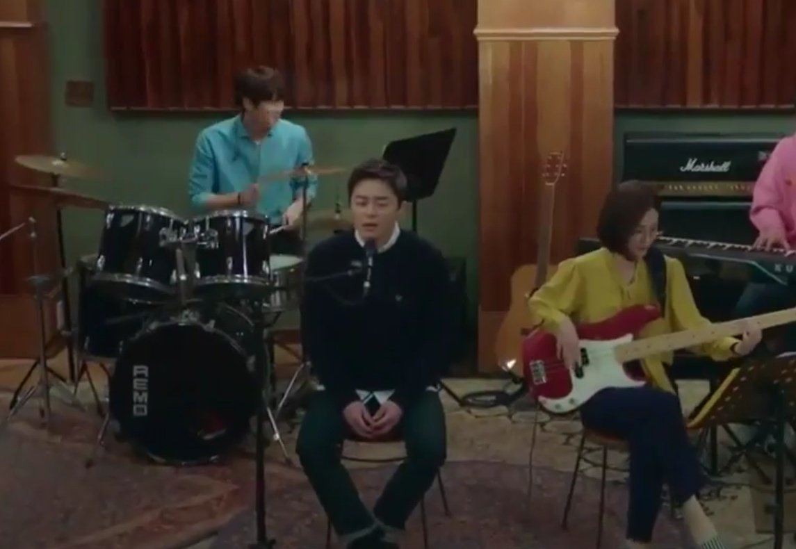 Ep. 8 - multicolored sweater over black shirt (w/ gloves! ), black varsity jacket over gray shirt (he pulled it off eventho he has not taken a bath yet ), and black sweater over white shirt & denim pantsBand perf: With my tears