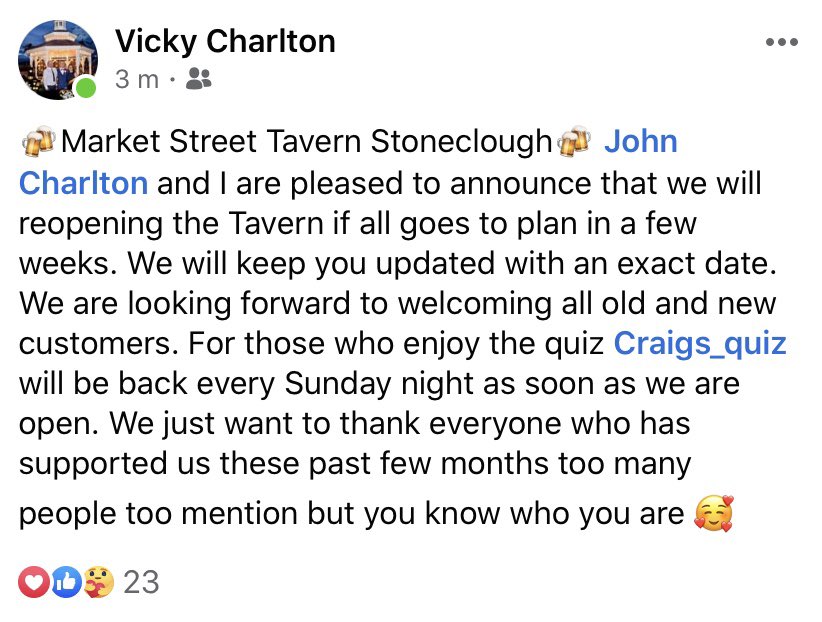 Pleased to be finally able to say.....
#craigsquiz will be returning to The Market St Tavern every Sunday night. Look forward to seeing all you regulars back at ‘The Tav’ #pubquiz #boltonquiz #quiznight #bestquizinfarnworth