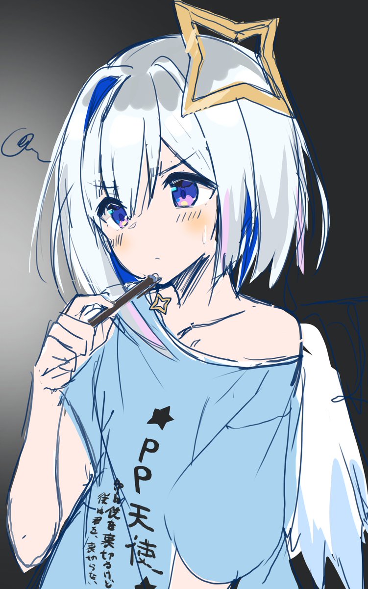 天音かなた 「真剣に考えてるときの表情っていいよね 」|里人B（さとひとB）のイラスト