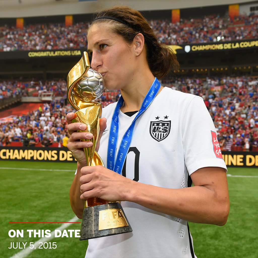 Five years ago today, @CarliLloyd's hat trick sealed a third World Cup title for the @USWNT 🇺🇸