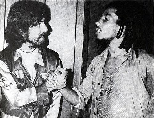 TimeinMusic's tweet photo. George Harrison and Bob Marley https://t.co/t2oIMimgMk