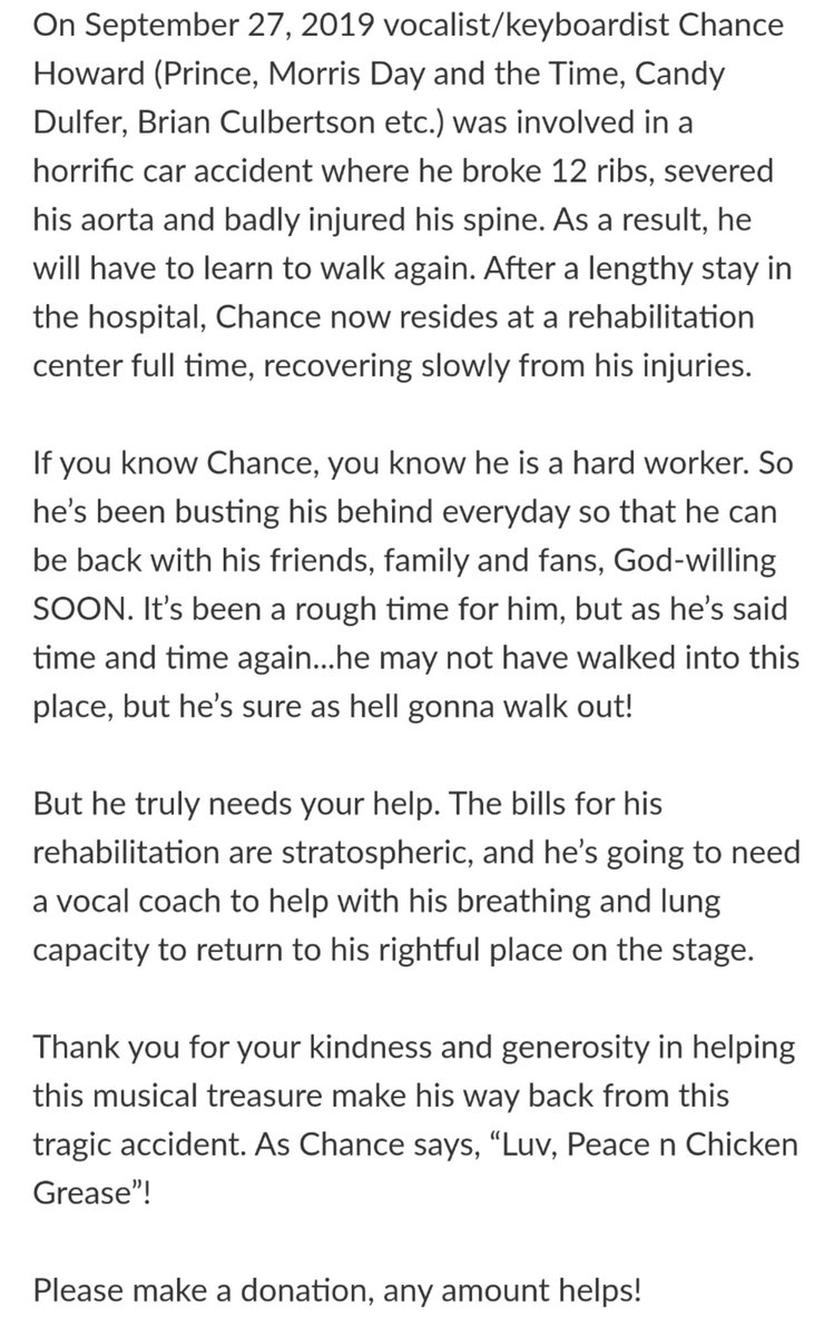 darlingnisi's tweet photo. Just sort of the goal for the fundraiser to help #ChanceHoward recover from the car accident last year! Contribute if you can! 💜
https://t.co/2wvcvLKR0t https://t.co/dASw9q6pwe