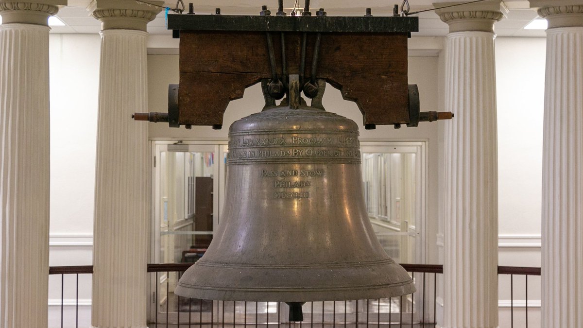 TAMU's tweet photo. 70 years ago today, Texas Governor Allan Shivers gave the state’s replica of the Liberty Bell to #TAMU to honor Aggies and all Texans who served in #WWII.

Today, the bell is suspended in the rotunda of the Academic Building. https://t.co/vBUY3Lb2Wt