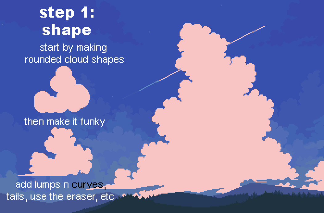 16pxl's tweet image. my cloud tutorial w alternate colors ! ✨💕 #pixelart