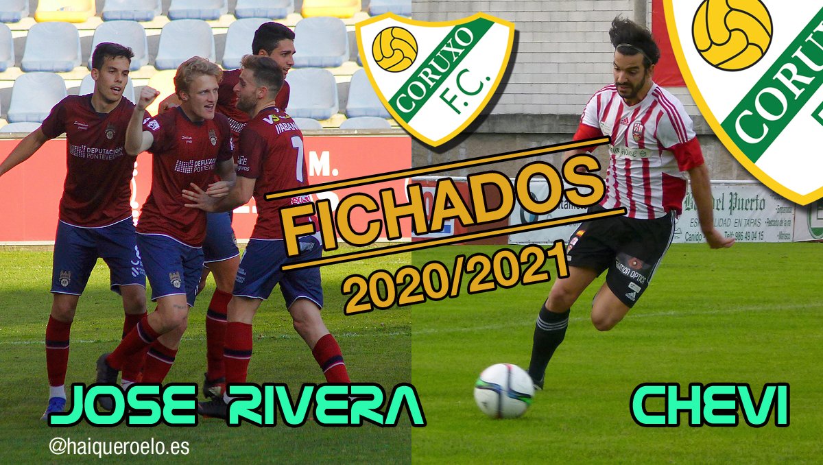 CoruxoFCoficial's tweet photo. Siguen los movimientos en el @CoruxoFCoficial con los fichajes de @JoseRivera_9 delantero centro que procede del @PontevedraCFSAD  y @AlChevi8 centrocampista de perfil ofensivo que jugó en el @interdemadrid ... !! Bienvenidos al Coruxo !! https://t.co/ieRGnsbJYS