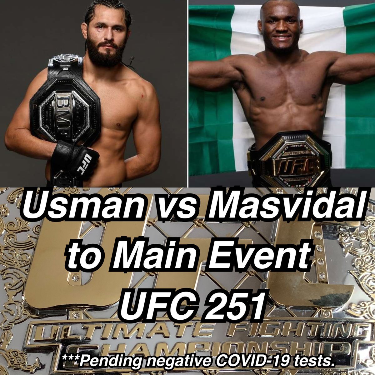 TheWeighIn's tweet photo. Looks like it’s on! #UFC251 #UFCFightIsland https://t.co/nRHnrD24yA