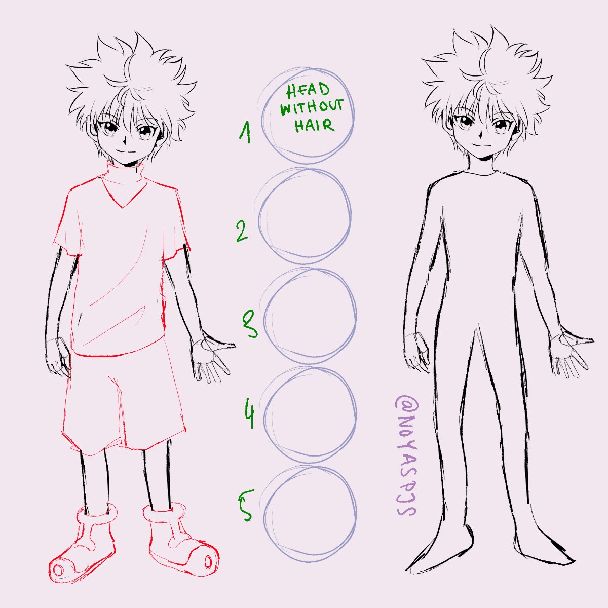 (2/3) how to draw your own adorable killua!! Also lmk if this helps u or u need anything else explained 