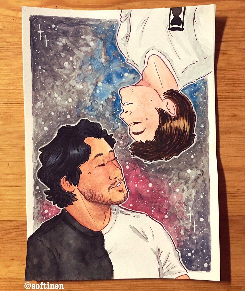 Softinen's tweet photo. Unus Annus galaxy ✨💫 made with watercolors since I need to get better at using them https://t.co/KuE9CuDwk7