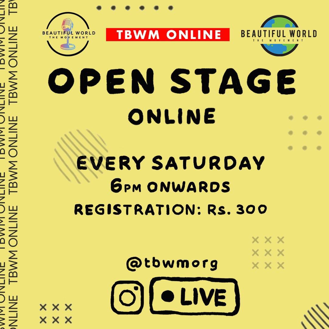 We’re raising funds for orphanages by hosting online open stages, please share with your talented friends! #CreatorsForChange #TBWM🌏 #OpenStage #Online #COVID19 #Lockdown