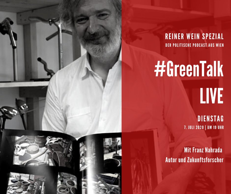ReinerWeinPod's tweet photo. #GreenTalk Live
Di., 07. Juli 2020, um 19.00 Uhr
Gäste u.a.: Günter Grzega (Gemeinwohl-Ökonomie), Franz Nahrada (Soziologe), Krystyna Schreiber (Delegierte der Regierung von #Katalonien).
Stream auf: https://t.co/mKy3iLTlkp

#Agenda2030 #covid19 #future #gwoe #gemeinwohl https://t.co/n7vVwejWDE