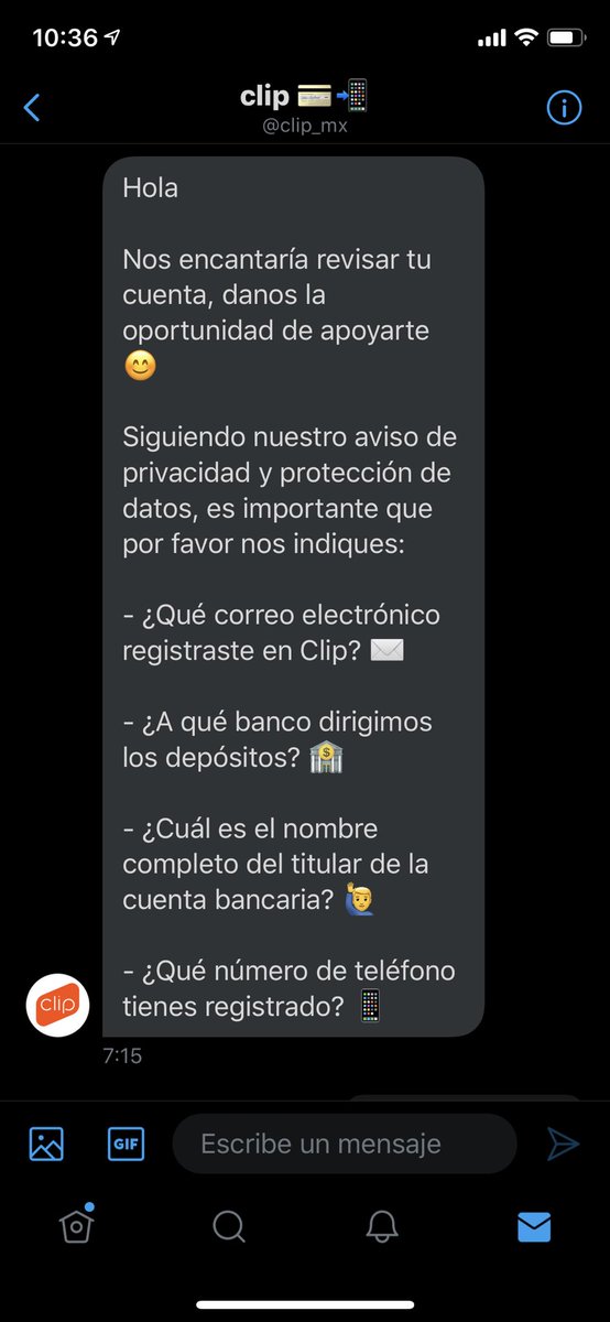 ClauVega_'s tweet photo. @clip_mx Gracias. Acabo de contestar su DM adjuntando toda la info que me han solicitado (y que he enviado) vía e-mail, WhatsApp y ahora Twitter y de pronto me contestan solicitando nuevamente la info que acabó de enviar... De que se trata? https://t.co/8AaeMrSTRg