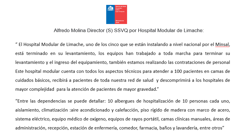SSVinaQuillota's tweet image. Director (S) SSVQ, Alfredo Molina, seguimos avanzando día a día para abrir cuanto antes el Hospital Modular de Limache

#HospitalModular
#SSVQ
#HospitalDeLimache