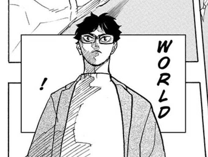 ch 400

another meme-worthy panel of akaashi

"WORLD" 