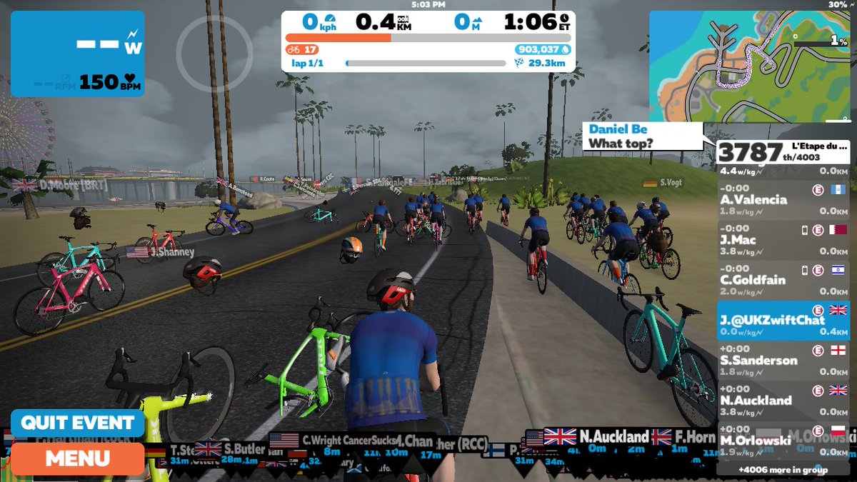 ZwiftChat's tweet photo. Aarghhh! 0.4kms in and it's crashed. #rideoff @GoZwift https://t.co/xA2jpYYcdP