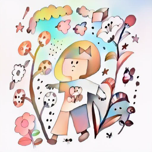 自動色付けと元の絵 
