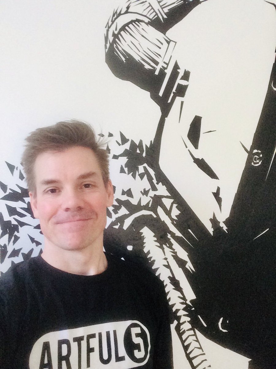 Artful_5's tweet photo. Shaxx wall art complete! Just over three hours and two rolls of tape. https://t.co/dtAdEILoZi