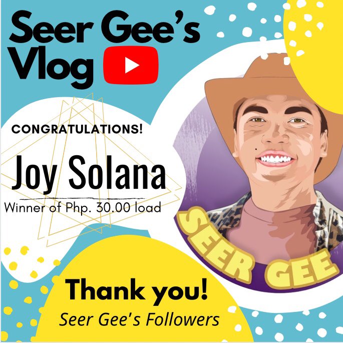 seergee2020's tweet photo. Winners of Php. 30.00 worth of Load are:
Kia Ceniza
Joy Solana RL
Chin Park

Thank you for the love and support😘 https://t.co/Q2XRAyeiPm