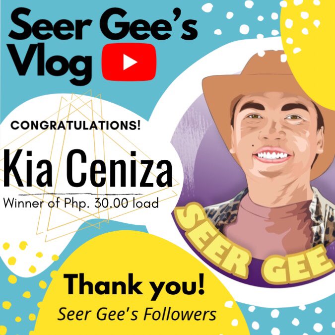 seergee2020's tweet photo. Winners of Php. 30.00 worth of Load are:
Kia Ceniza
Joy Solana RL
Chin Park

Thank you for the love and support😘 https://t.co/Q2XRAyeiPm