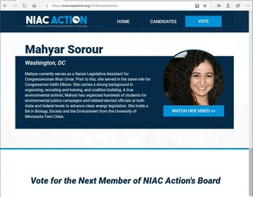 14)Don’t be surprised about Omar pushing Iran’s talking points.She has even brought NIAC members into her office. @mahyarsorour is the Senior Legislative Assistant to Omar.Sorour was a candidate for NIAC Action's leadership board back in July 2019.