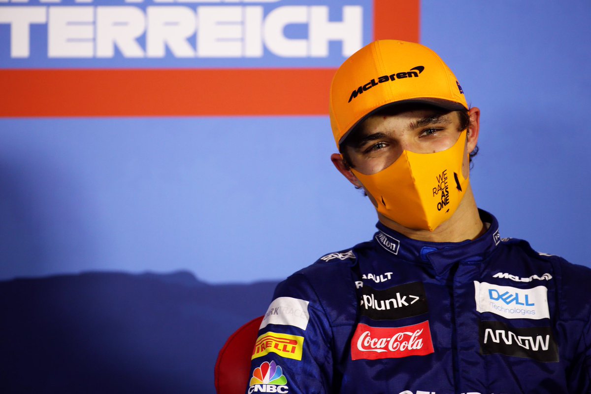 LN4's tweet photo. We might not be able to see it, but we all know it’s there.

He smilin’ smilin’

🇦🇹 #L4NDO #AustrianGP #F1 https://t.co/qPDcSt7Gtb