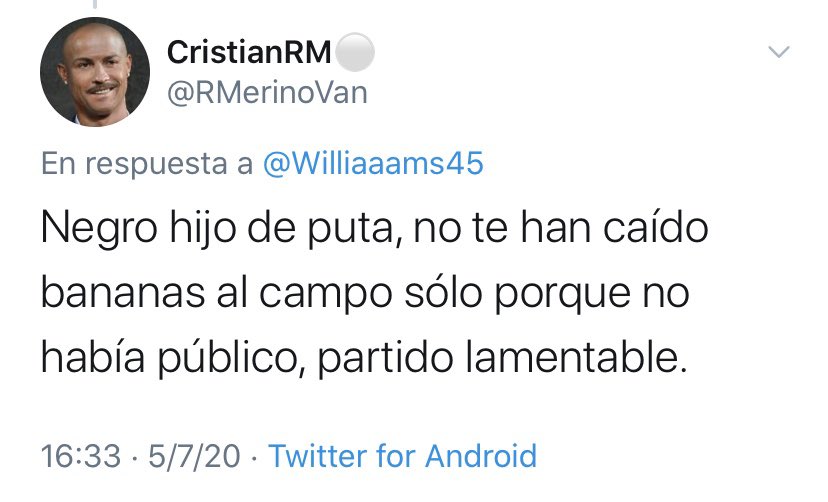 Kallerwriter's tweet photo. Luego hay quien dice que movimientos como ‘Black Lives Matter’ solo son moda, postureo, que están de más, que son cosa de USA... Necesitamos un ‘Black lives matter’ cada semana para acabar con esta puta lacra. Ánimo Iñaki @Williaaams45! ✊🏾 https://t.co/C6FE53YRKi