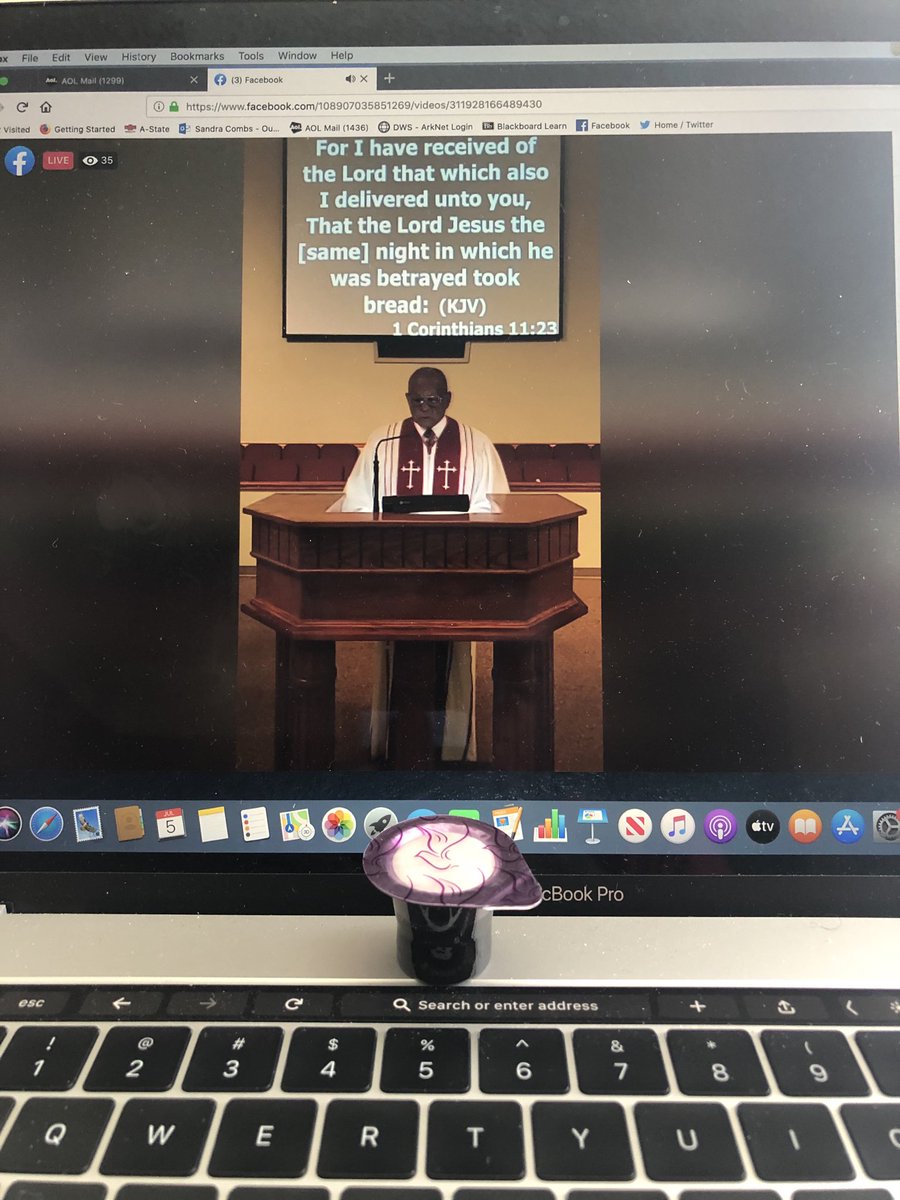 CombsSandra's tweet photo. Communion in the age of COVID-19. #virtualCommunion #CommunionService #Communion @FirstBaptistChurchKitchenStreet #Worship https://t.co/WwgUWE4vba