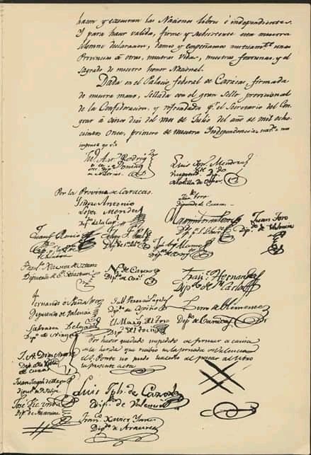 MariaesPueblo's tweet photo. 5 de Julio 1811 "Nosotros, pues, a nombre y con la voluntad y autoridad del pueblo d Venezuela, declaramos al mundo q sus Provincias Unidas son, y deben ser desde hoy, d hecho y derecho, Estados libres, soberanos e independientes y están absueltos de toda sumisión y dependencia" https://t.co/6a8Wkg7YMM