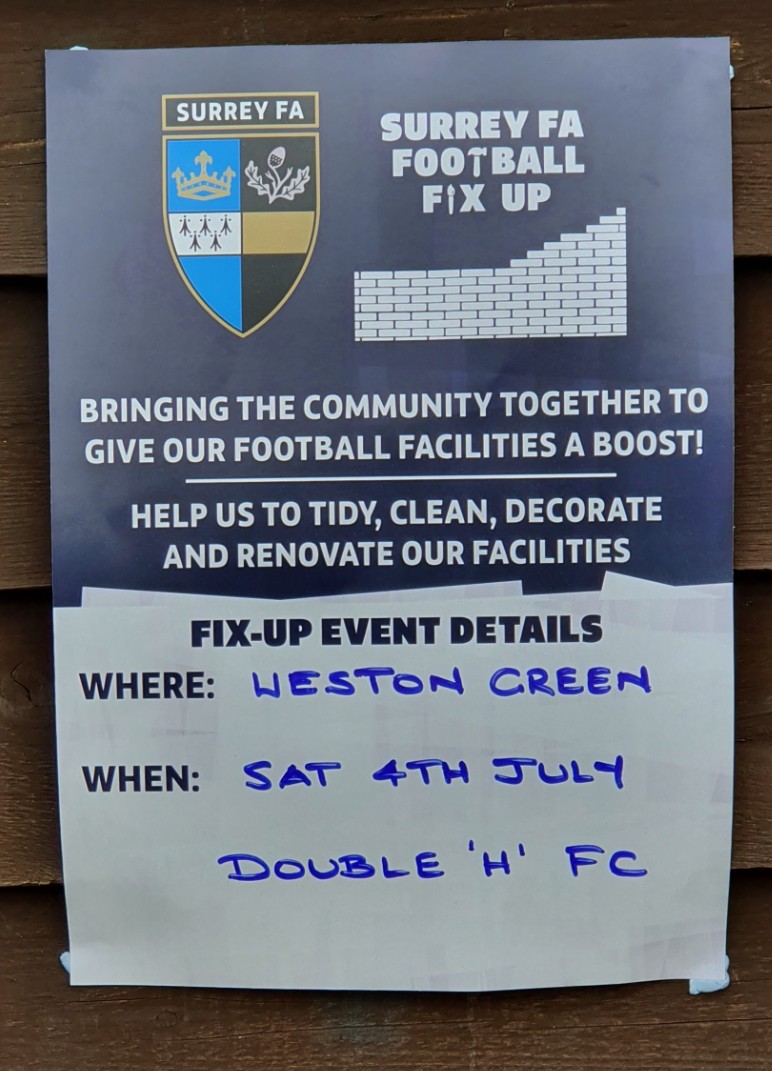DoubleHFCVets's tweet photo. Yesterday was ground fix up day, sponsored by Surrey FA. A huge amount was achieved-thanks to everyone involved. https://t.co/Os2zDdfZUX