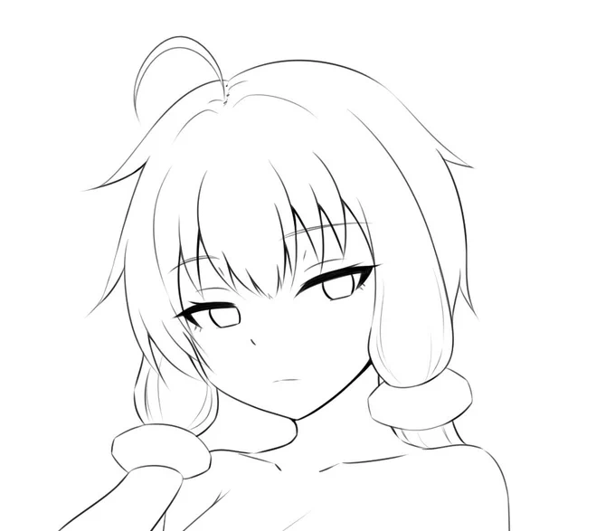 うちのゆかりさん美人(自画自賛)
流し目って感じで描いてます 