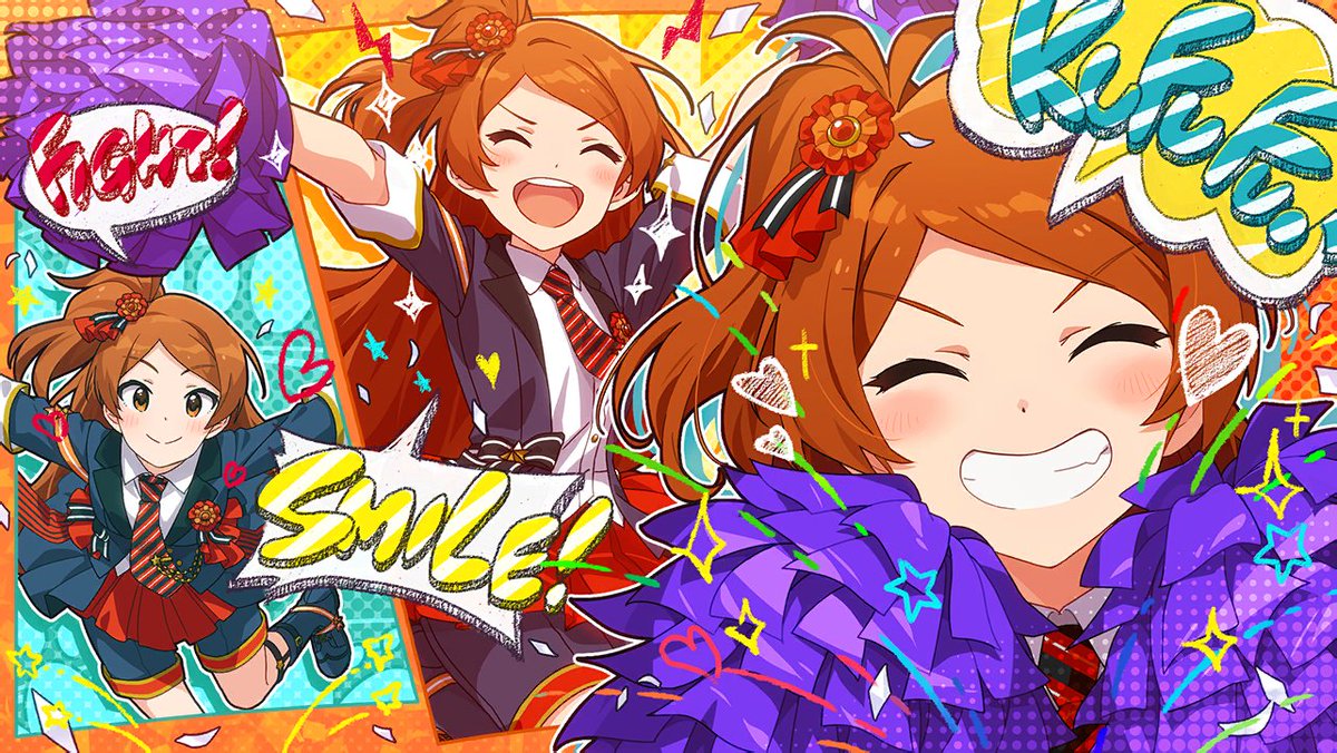 Tamaki OgamiAge: 12Mirishita Card Type: AngelImage Color: Orange> wild child! loves exploring nature and capturing lizards and insects> a big sentai fan, often pretends to be the leader of a sentai squad> gets along well with the other sporty idols> VA: Eri Inagawa (Rari)