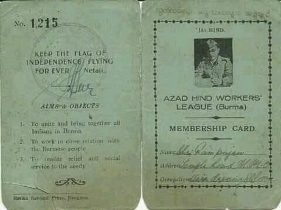  #Netaji 1st Prime Minister of India (  #Nehru is 2nd Prime Minister ) released Post Stamps , Hind Bank,  #AzadHindWorkersMemershipCard for Military Forces to get Insurance benefit from INA Govt Treasury (  #Nehru  @INCIndia Looted same Treasury contained Cash, Gold, Diamonds, etc,,)
