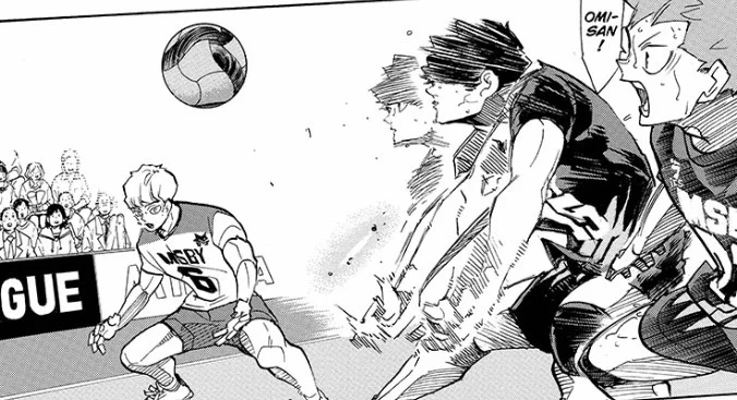 Haikyuu!! Chapter 400

Can we please talk about Sakusa's aggressive moves and how the Itachiyama banner somehow landed on his back like some cape? It's simply beautiful. ? 
