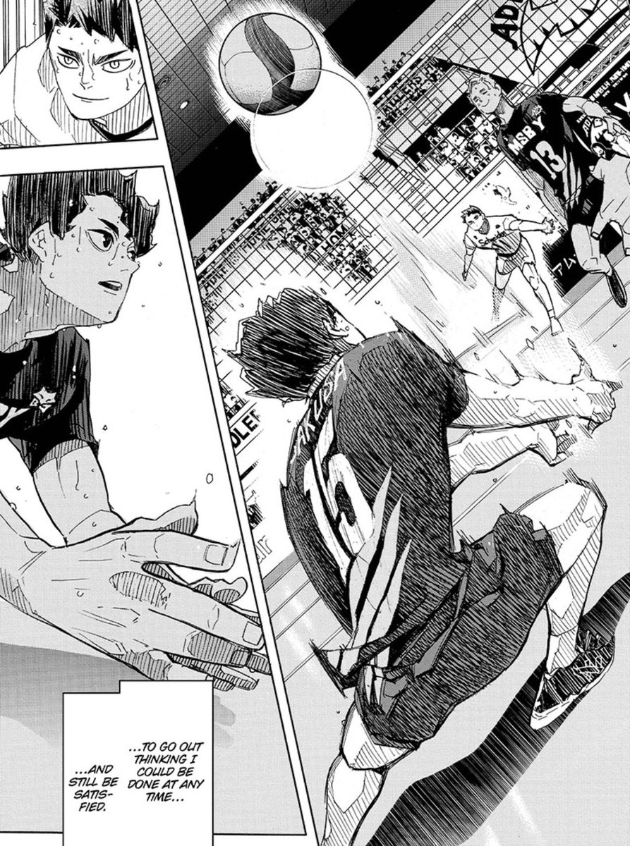 Haikyuu ch 400

He is having so much fun up against strong players, especially Ushijima, his long-time rival to the point that he would smile.

He's really enjoying this game.

note: smiles for ushijima, yes, we're pushing thru with our sakubeef agenda 