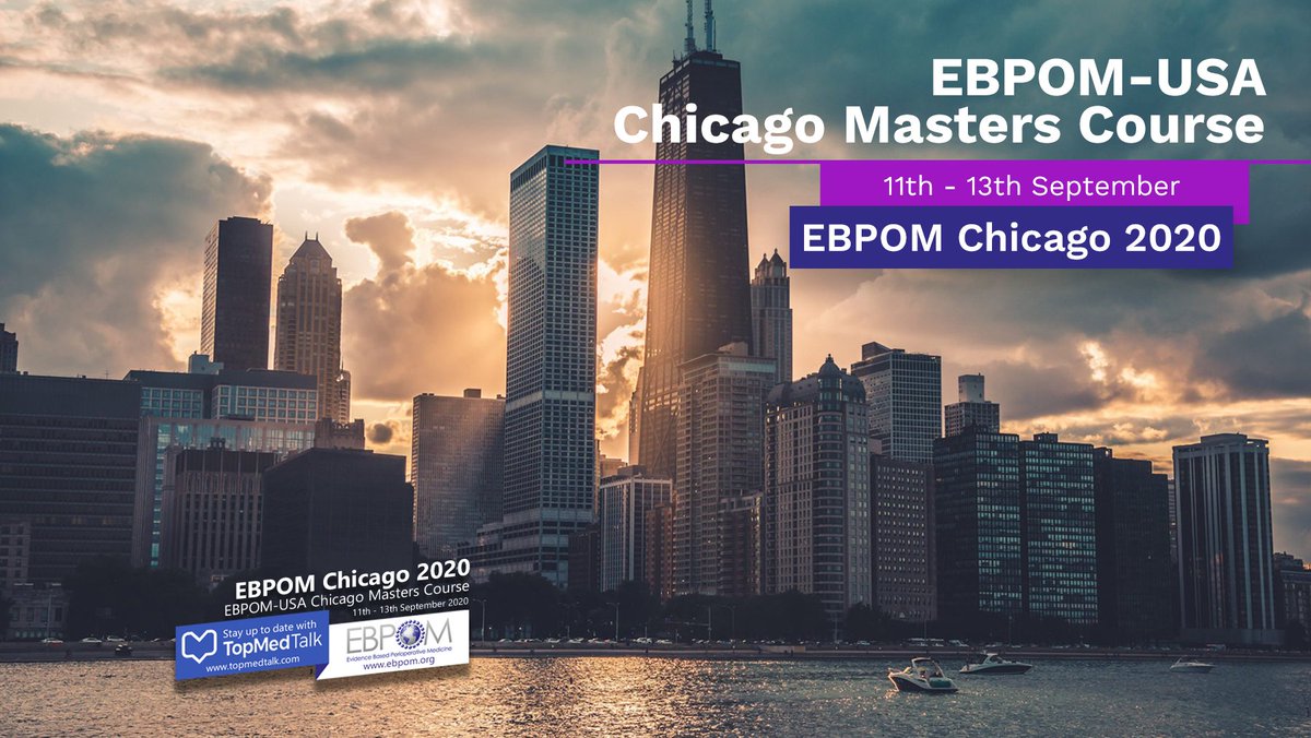 EBPOM's tweet photo. 🌐 EBPOM-USA 2020: Chicago Masters Course 
📲 LIVE from Chicago, 11th-13th September

CALL FOR ABSTRACTS 📢 https://t.co/XuIVO4s8BX
Book NOW ▶️ https://t.co/gCgJQRSFVZ

#EBPOMChicago2020 #Perioperative #FOAMed #MedTwitter https://t.co/XRmPG2qnEL