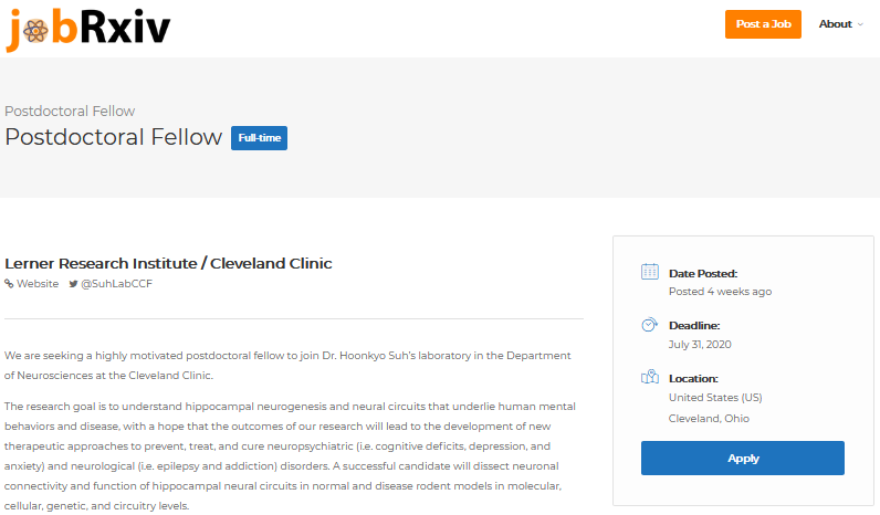 jobRxiv (@jobrxiv) on Twitter photo #ScienceJobs:
Postdoctoral Fellow with <a href="/SuhLabCCF/">Hoonkyo Suh</a>
Lerner Research Institute / Cleveland Clinic, Cleveland, Ohio, USA
jobrxiv.org/job/lerner-res… #ScienceJobs:
Postdoctoral Fellow with <a href="/SuhLabCCF/">Hoonkyo Suh</a>
Lerner Research Institute / Cleveland Clinic, Cleveland, Ohio, USA
jobrxiv.org/job/lerner-res…
