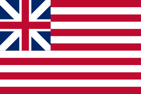 Second, that flag didn't exist until later. Washington would likely have carried this here flag into battle, but the "Betsy Ross" flag with the circle of stars is immediately recognizable as a symbol of the founding of America. A union jack would be confusing, obvs.6/