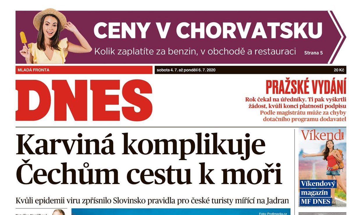 Stranický tisk našel pachatele!

Tisíce mrtvých zachránila vláda, ale dovolenou vám zkazí Karviná a horníci!