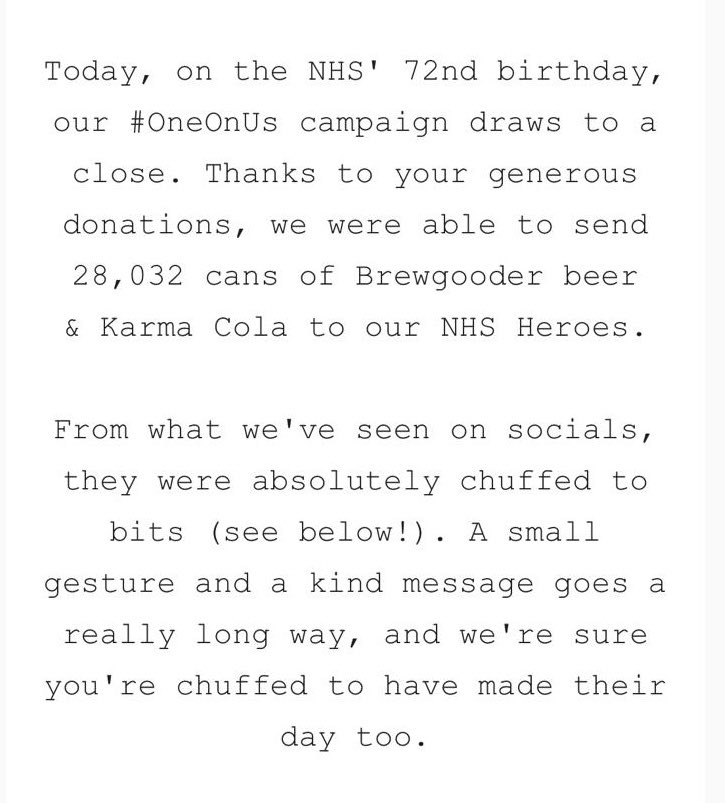 MattWLandD's tweet photo. I love this! Excellent work @BrewGoodr and pleased to have played a little part in this. Keep up the great work! #OneOnUs https://t.co/jRbVH4xmKt