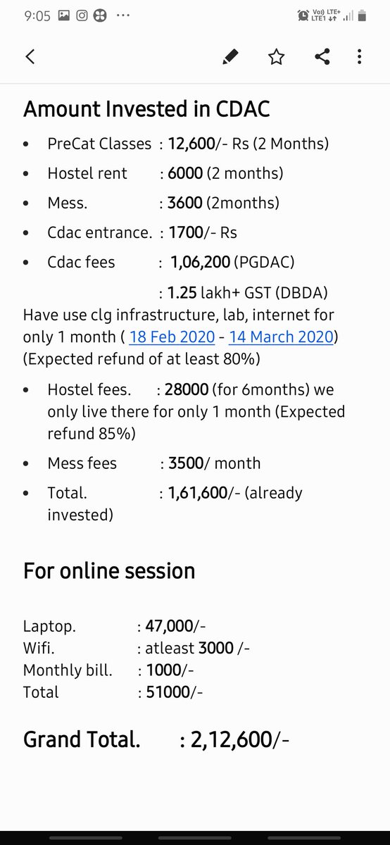 shital_sayli's tweet photo. cdac has announced to take whole course in online mode including practical and project. Which will surely harm the quality of education. Online is not at all as effective as classroom and labs sessions.
#NoToNextBatch #CDAC
@cdacindia @PMOIndia @CMOMaharashtra @saamTVnews https://t.co/7MVan3tcn2