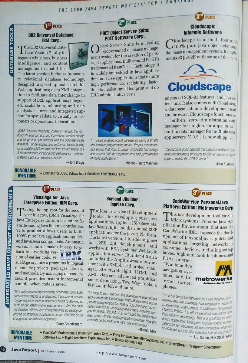 lofidewanto's tweet photo. I expect after 20 years we get all new products in #Java #IDE. Here are the best Java IDE in 2000... #VisualAge #JBuilder #CodeWarrior #PersonalJava https://t.co/N3woOgVXrl
