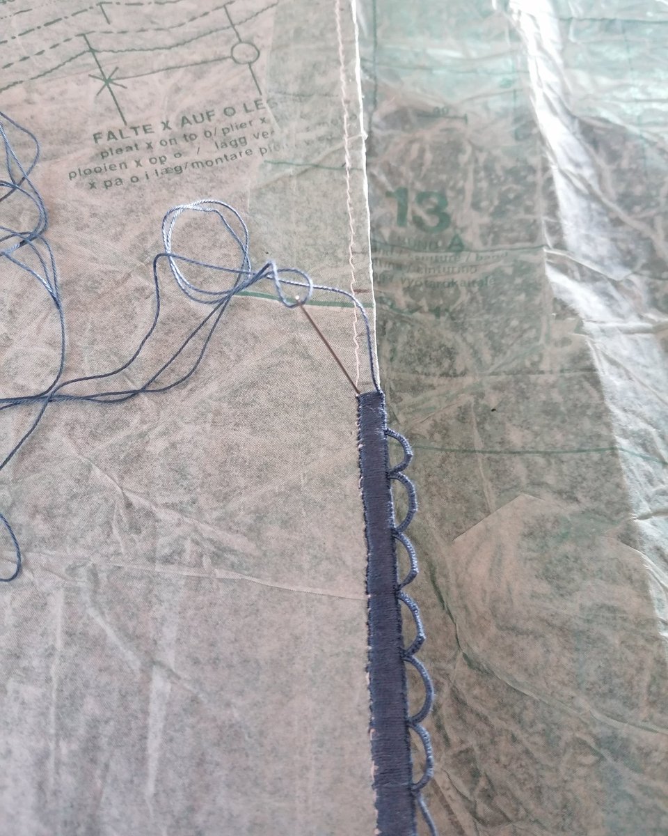 paperjennifer's tweet photo. WIP. Picot stitched edge on vintage Burda pattern paper...
.
.
.
#jennifercollier #picotstitch #burdapattern #vintagepaper #recycledpaper #stitchedpaper #dressmakingpattern #wip #workinprogress https://t.co/jkUNyLyv84