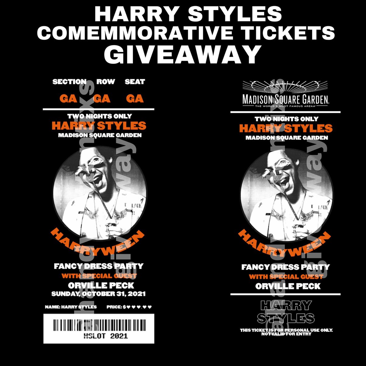 handwrittentixs's tweet photo. 🍉 HARRY STYLES COMMORATIVE TICKET GIVEAWAY 🍉

- there will be 5 winners who will win a ticket of their choosing

- to enter: retweet this tweet, follow @goldennwoman since she generously donated these for the giveaway &amp; reply to this tweet with a concert photo of harry https://t.co/wUg88b8oKc