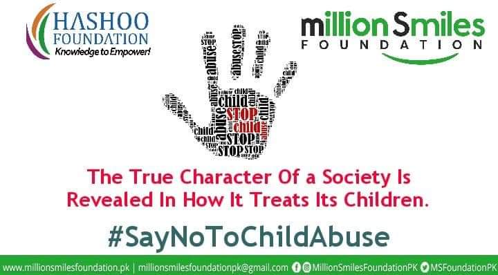 EllahiZainab's tweet photo. Million Smiles Foundation join hands with Hashoo Foundation for child rights and child protection with a focus on working together to eradicate child abuse from Pakistan.
@MillionSmilesPK
@offcialH_F @MSfoundationPK
@ZAtalks 
#SayNoToChildAbuse
#HashooFoundation https://t.co/zdEQLhyqEb