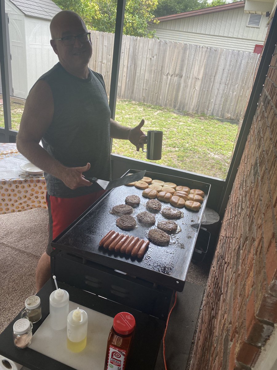 RealKArmstrong's tweet photo. After a super long week, I have never been more excited to celebrate a late 4th of July with family! ❤️ @WWEArmstrong’s cooking is pretty good too 🤪 https://t.co/CqfRcotrxp