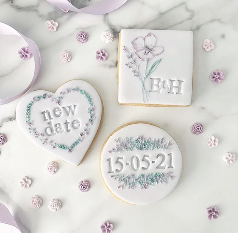 We love this idea for postponed wedding updates to your guests! 😋💍 @boutiquebakingco