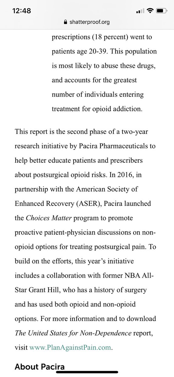 And here’s where Gary Mendel is trying to practice  #sexist medicine, saying women are the most persistent opioid users (insinuating addiction), partnering with Pacira and an org called the American Society of Enhanced Recovery.