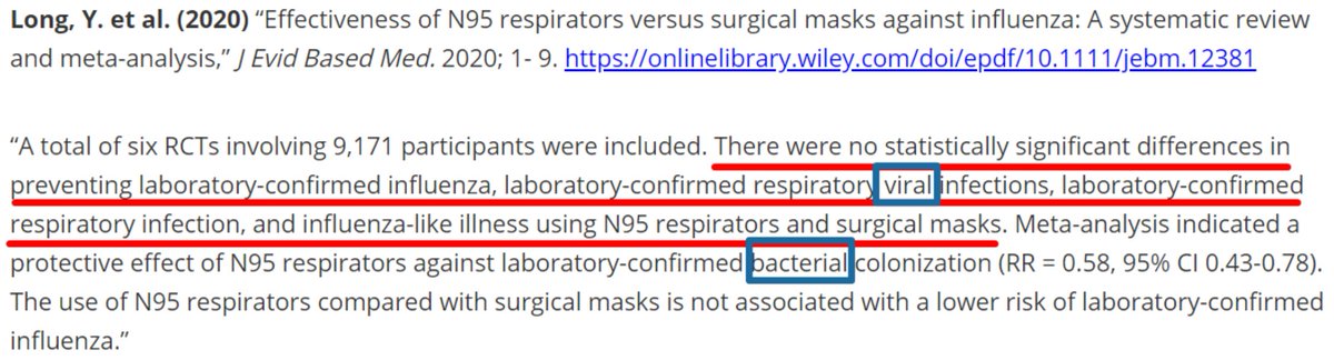 34/as other masks, & to believe otherwise is in fact "LOONEY TUNES" (Sen. Dr. Scott Jenson, M.D.). Viral particles are ~.1 micron in size. BACTERIA ranges from .5 to 5 microns in size. Mask-wearers are NOT distinguishing VIRAL particles from BACTERIA. Surgical masks are to